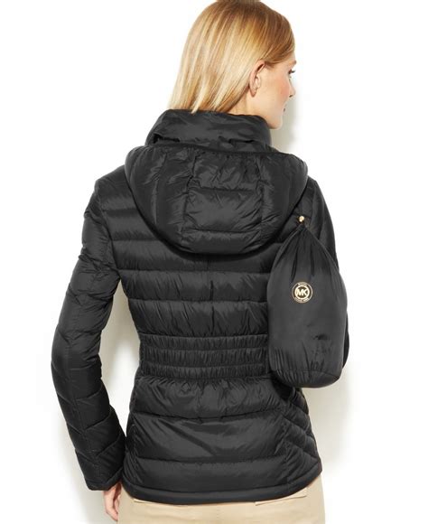 down jacket michael kors black|Michael Kors lightweight down jacket.